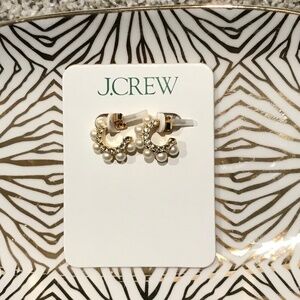 J.Crew Pearl Hoop Earrings